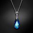 Sudraba kulons "Varavīksnes Kaskāde (Bermuda Blue)" ar Swarovski™ kristāliem